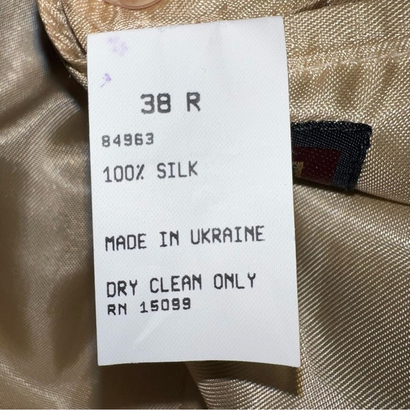 NWT Barrington Men's 38R Brown 100% Silk Tweed 2 Button Notch Lapel Blazer - Picture 9 of 9